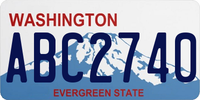 WA license plate ABC2740
