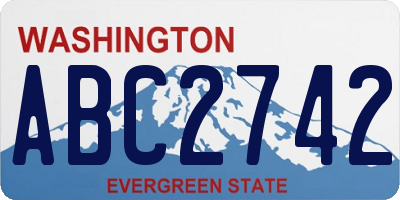 WA license plate ABC2742
