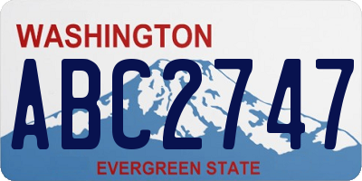 WA license plate ABC2747