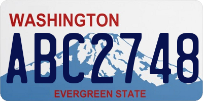 WA license plate ABC2748