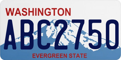 WA license plate ABC2750