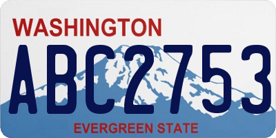 WA license plate ABC2753