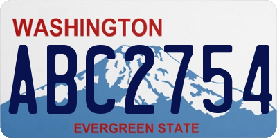 WA license plate ABC2754