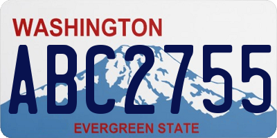 WA license plate ABC2755