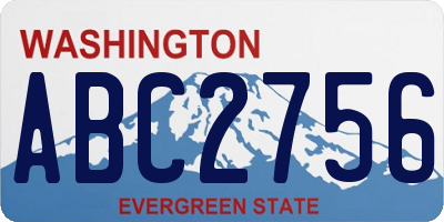 WA license plate ABC2756