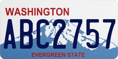 WA license plate ABC2757