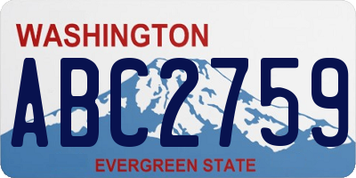 WA license plate ABC2759