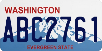 WA license plate ABC2761