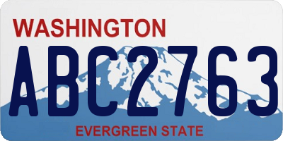 WA license plate ABC2763