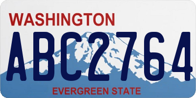 WA license plate ABC2764