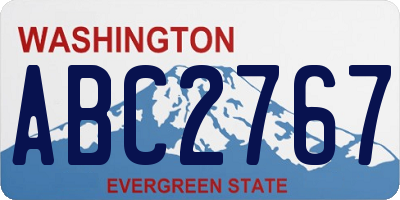 WA license plate ABC2767