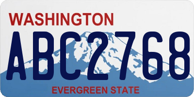 WA license plate ABC2768