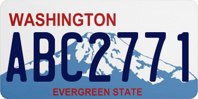 WA license plate ABC2771