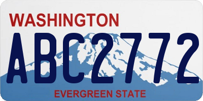 WA license plate ABC2772
