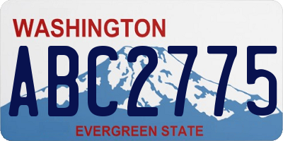 WA license plate ABC2775
