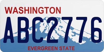 WA license plate ABC2776