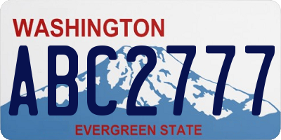 WA license plate ABC2777