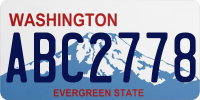 WA license plate ABC2778