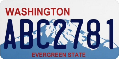 WA license plate ABC2781