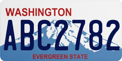 WA license plate ABC2782