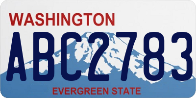 WA license plate ABC2783