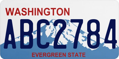 WA license plate ABC2784