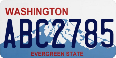 WA license plate ABC2785