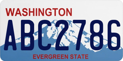 WA license plate ABC2786