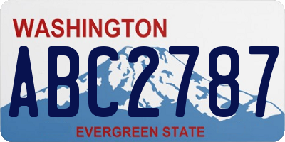 WA license plate ABC2787