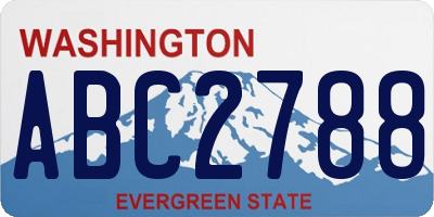 WA license plate ABC2788