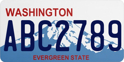 WA license plate ABC2789