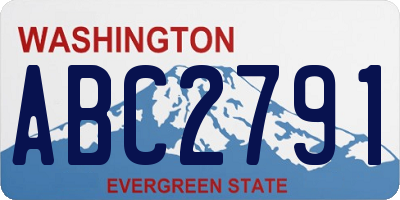 WA license plate ABC2791