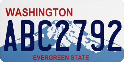 WA license plate ABC2792