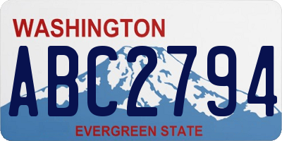 WA license plate ABC2794