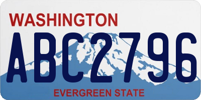 WA license plate ABC2796
