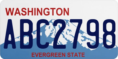WA license plate ABC2798