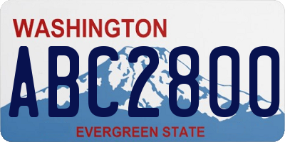 WA license plate ABC2800