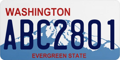 WA license plate ABC2801