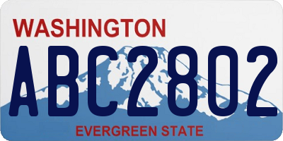 WA license plate ABC2802