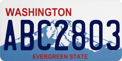 WA license plate ABC2803