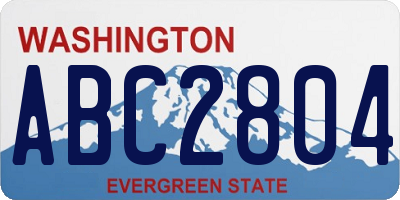 WA license plate ABC2804