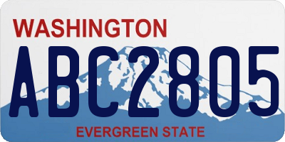 WA license plate ABC2805