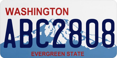 WA license plate ABC2808