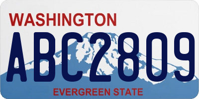 WA license plate ABC2809