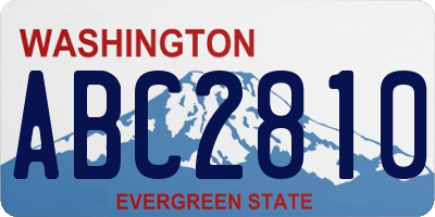 WA license plate ABC2810