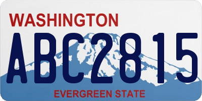 WA license plate ABC2815
