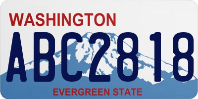 WA license plate ABC2818
