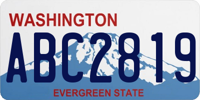 WA license plate ABC2819