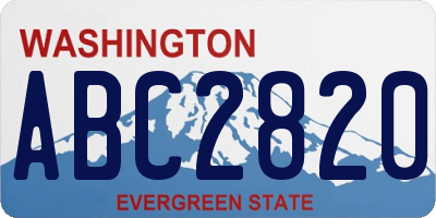 WA license plate ABC2820