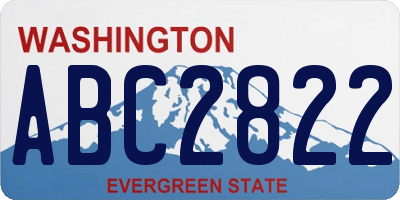 WA license plate ABC2822